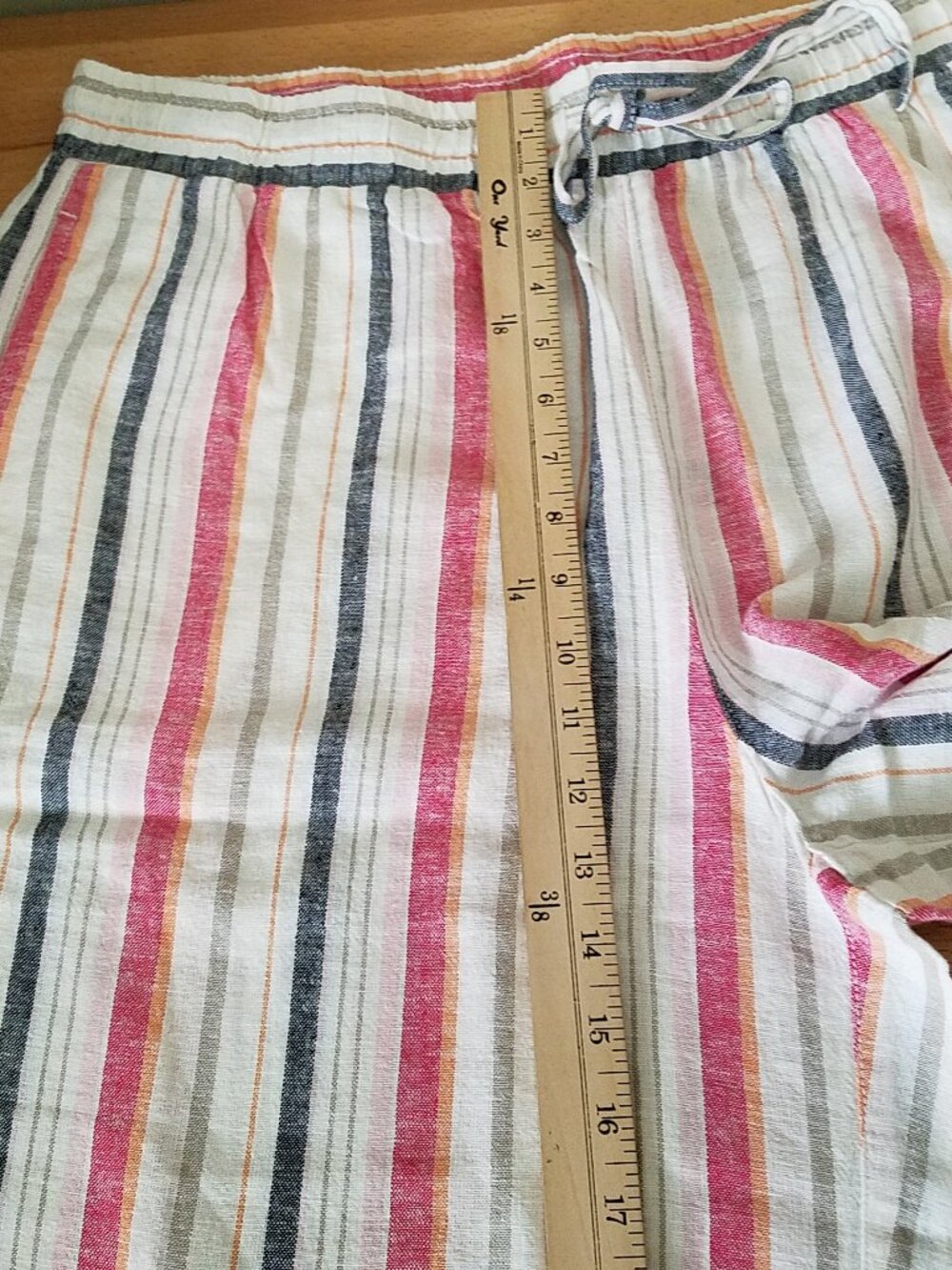 Rafaella Linen Blend Pants XL Star White (Striped) NWT Lightweight - Picture 6 of 14